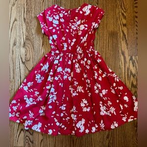 Lands End party dress. Red and white.